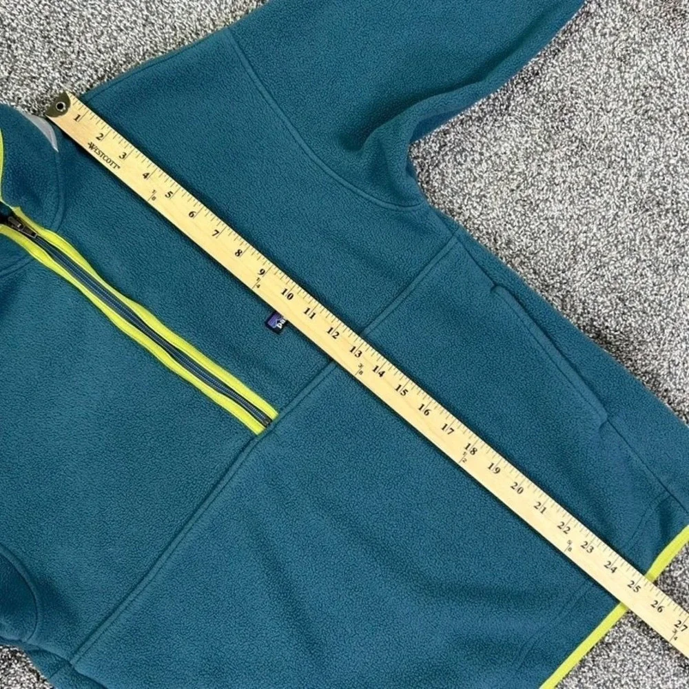 Patagonia Kids Synchilla Marsupial Boys XL 1/4 Zip Fleece‎ Pullover Green Yellow
